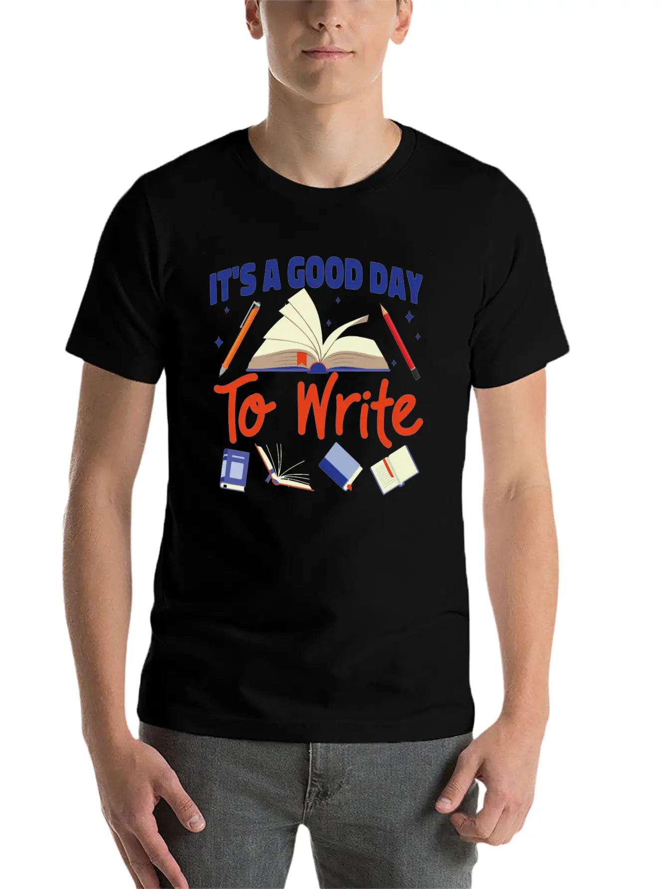 Writing Book Novel Writer & Basic Graphic T-Shirt – Daily Comfort In Soft Cotton