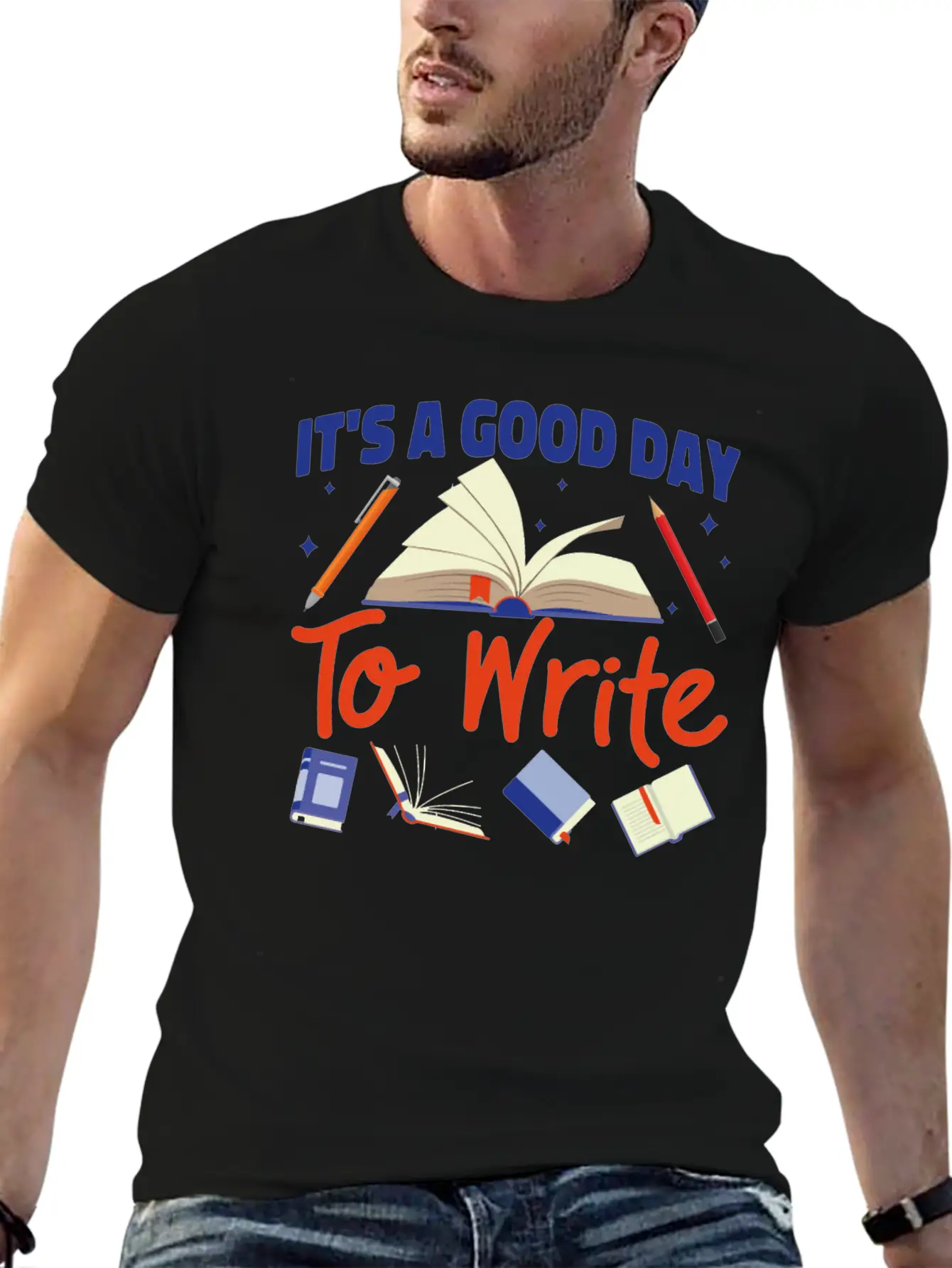 Writing Book Novel Writer & Basic Graphic T-Shirt – Daily Comfort In Soft Cotton