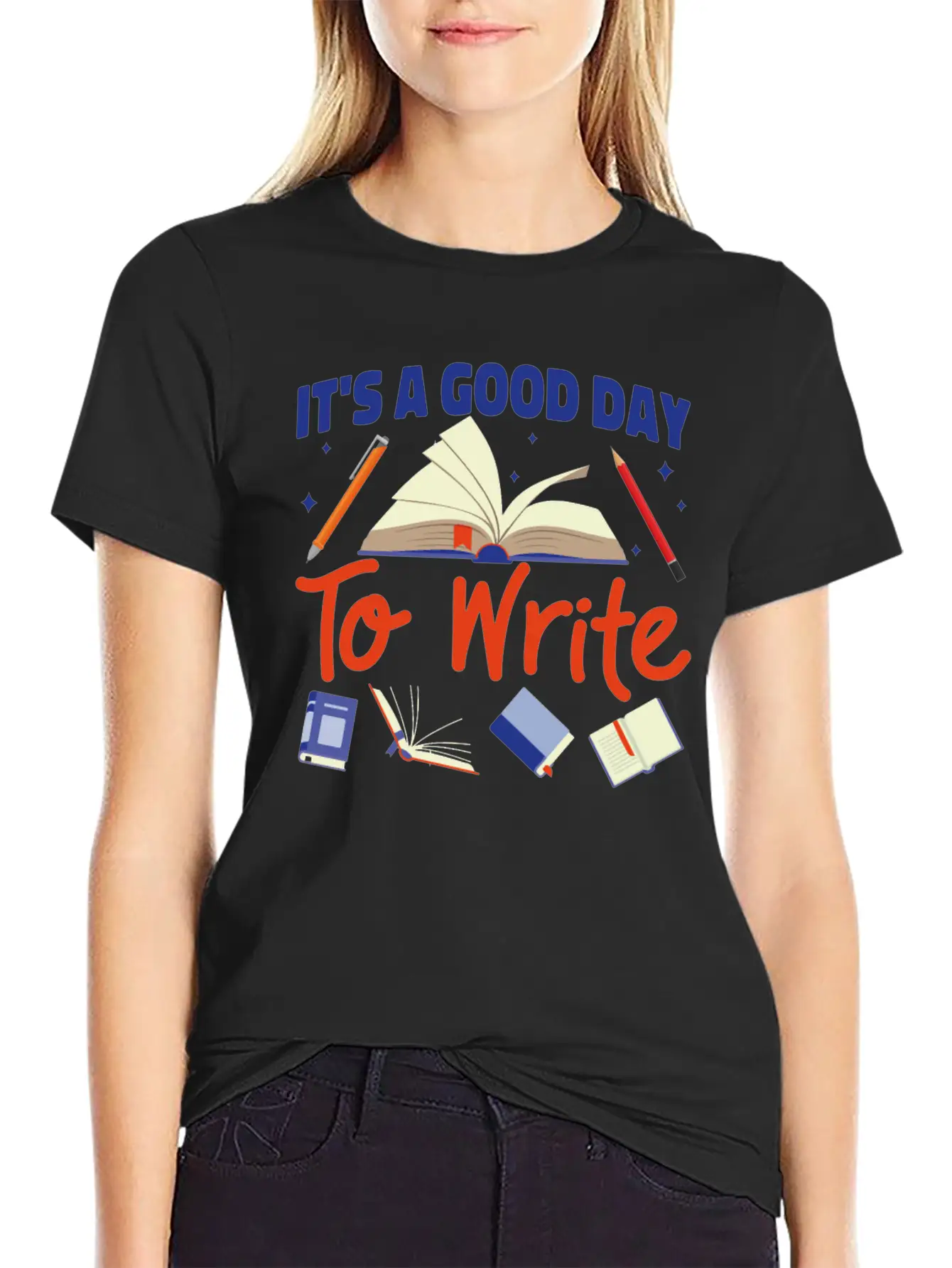 Writing Book Novel Writer & Basic Graphic T-Shirt – Daily Comfort In Soft Cotton