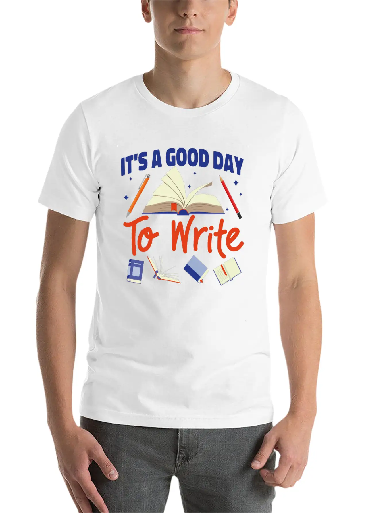 Writing Book Novel Writer & Basic Graphic T-Shirt – Daily Comfort In Soft Cotton