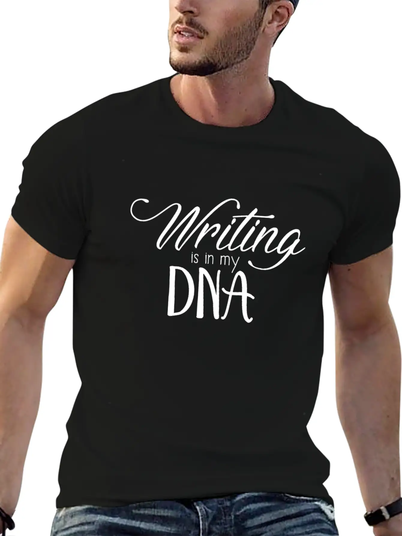 Writing Is In My DNA Lightweight Cotton T-Shirt – Daily Comfort Graphic Shirt