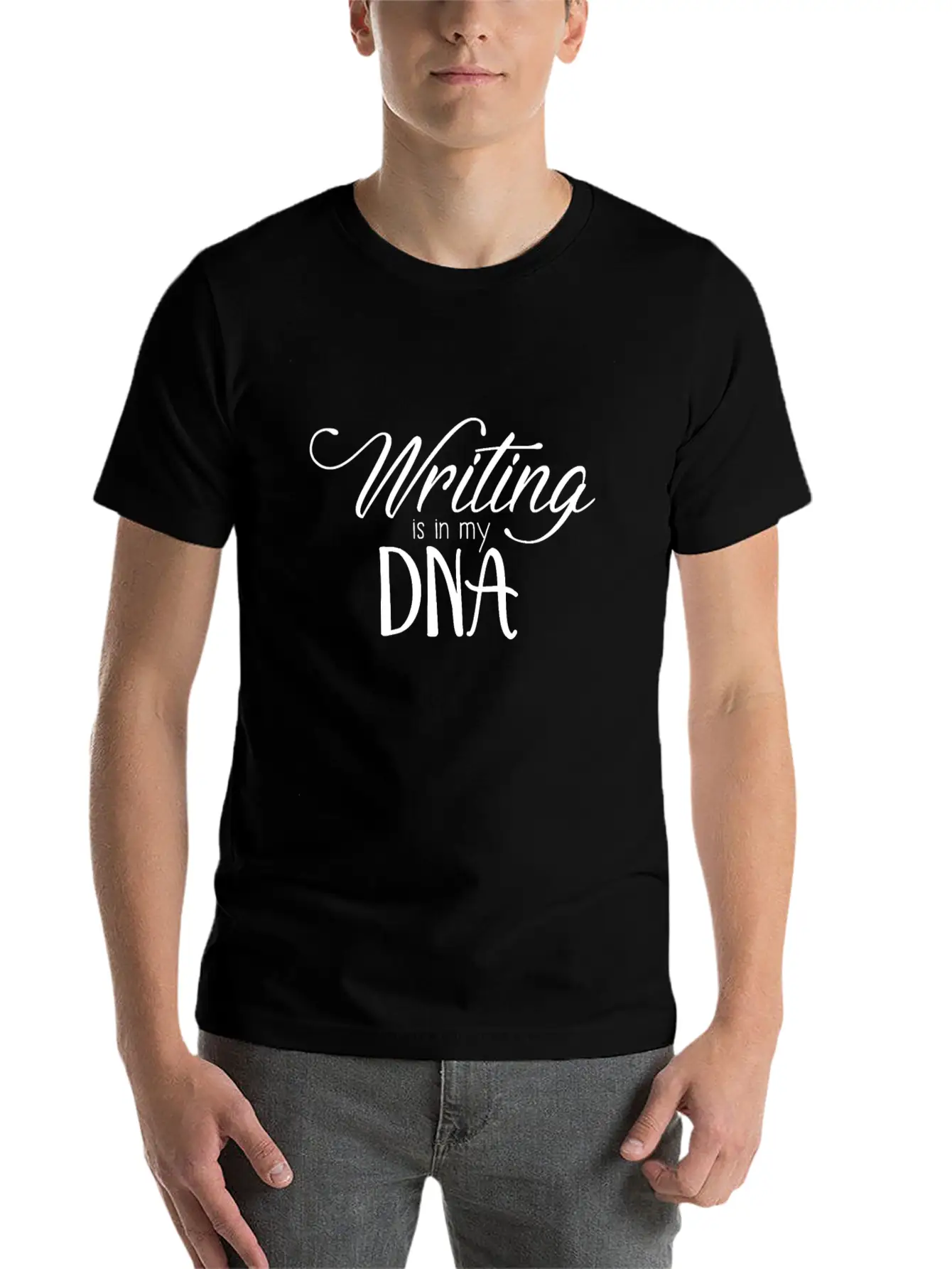 Writing Is In My DNA Lightweight Cotton T-Shirt – Daily Comfort Graphic Shirt