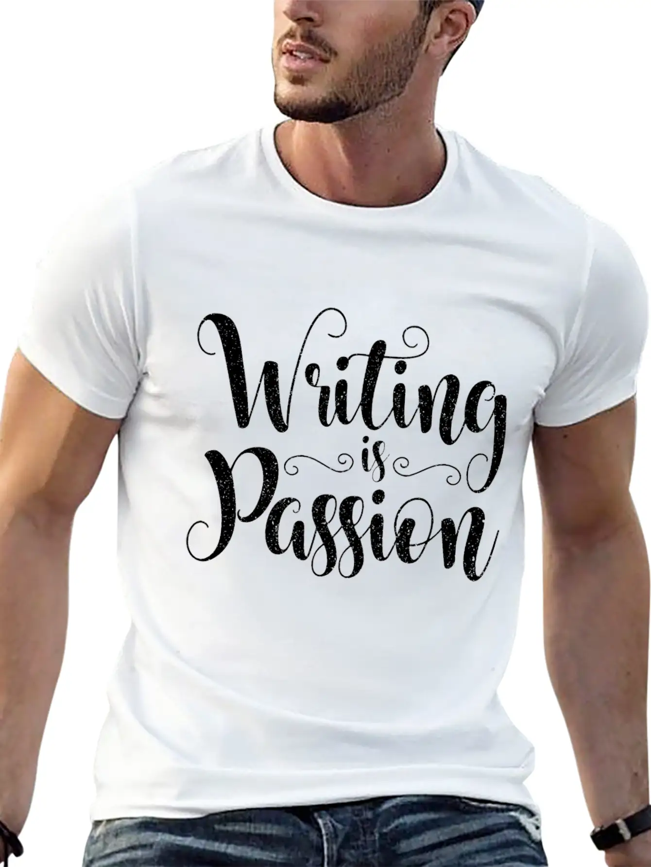 Writing Is Passion Writer Author Book Novel Gift Basic Graphic T-Shirt – Daily Comfort In Soft Cotton