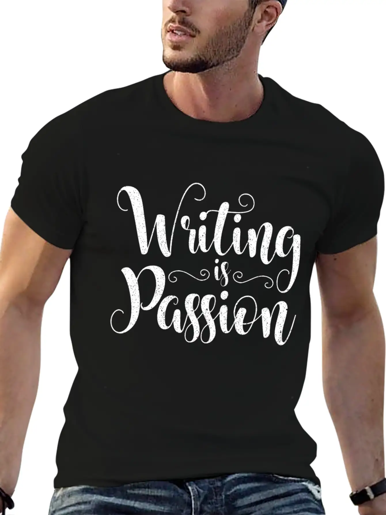 Writing Is Passion Writer Author Book Novel Gift Basic Graphic T-Shirt – Daily Comfort In Soft Cotton