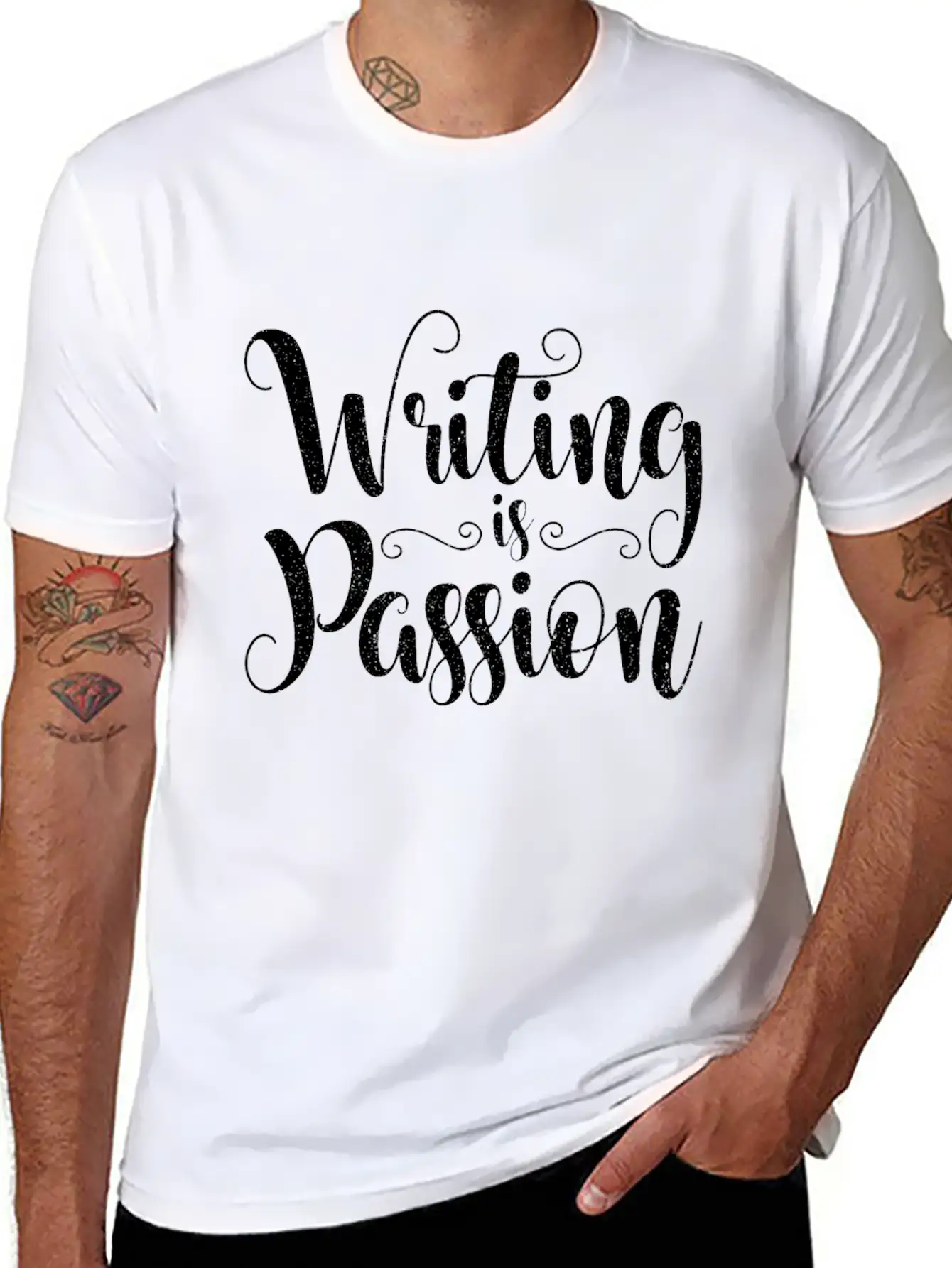 Writing Is Passion Writer Author Book Novel Gift Basic Graphic T-Shirt – Daily Comfort In Soft Cotton