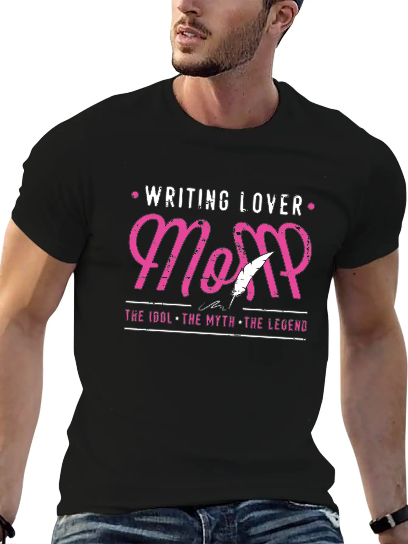 Writing Lover Mom The Idol The Myth Book Writer Stylish Everyday T-Shirt – Unisex Basic Cotton Tee