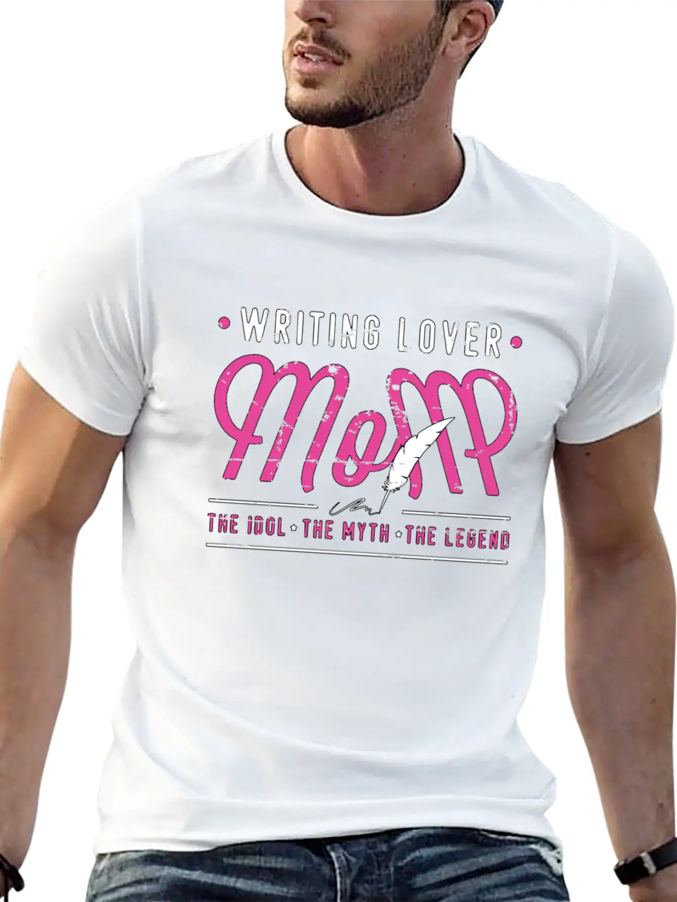 Writing Lover Mom The Idol The Myth Book Writer Stylish Everyday T-Shirt – Unisex Basic Cotton Tee