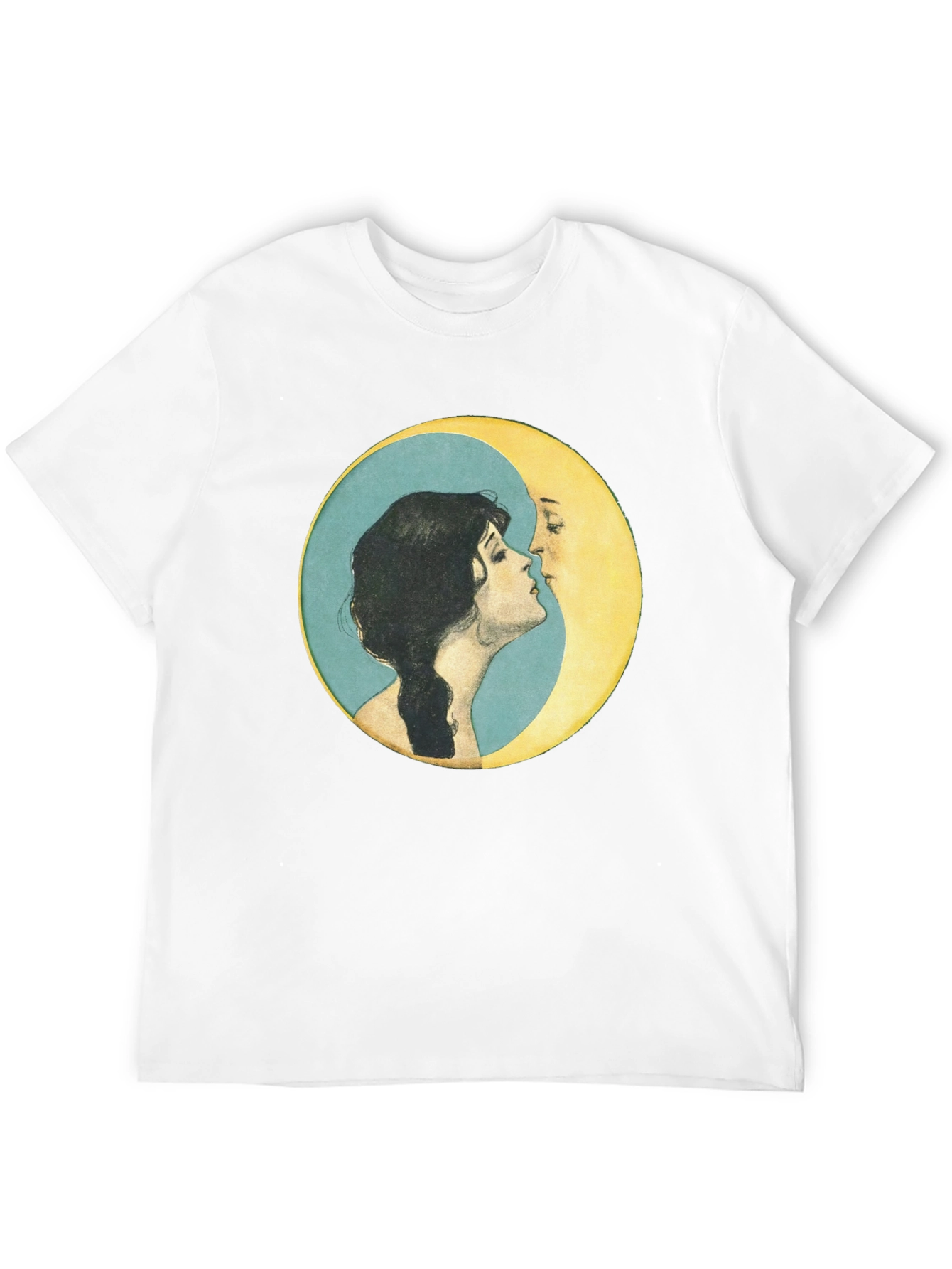 Yin Yang Moon Kiss T-Shirt - Black