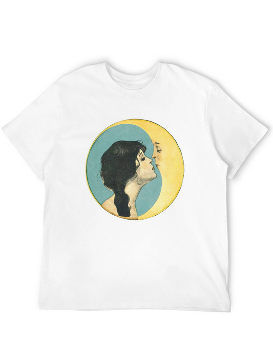 Yin Yang Moon Kiss T-Shirt - Black