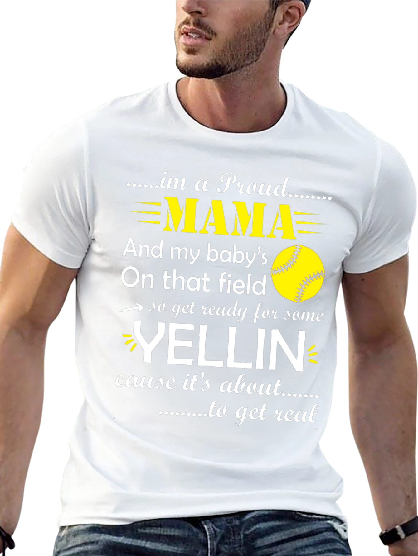 Proud Mama Softball Graphic Tee