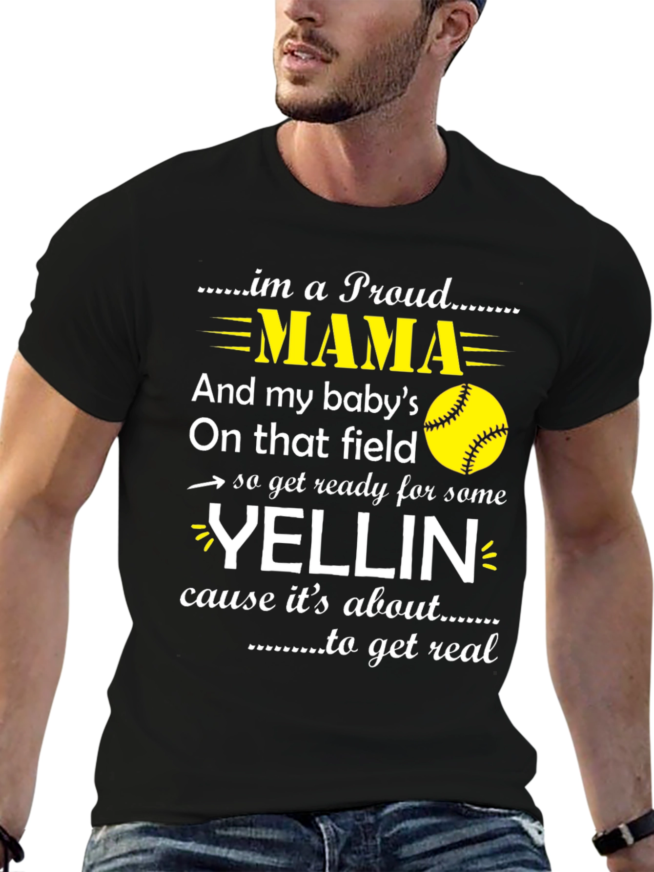 Proud Mama Softball Graphic Tee
