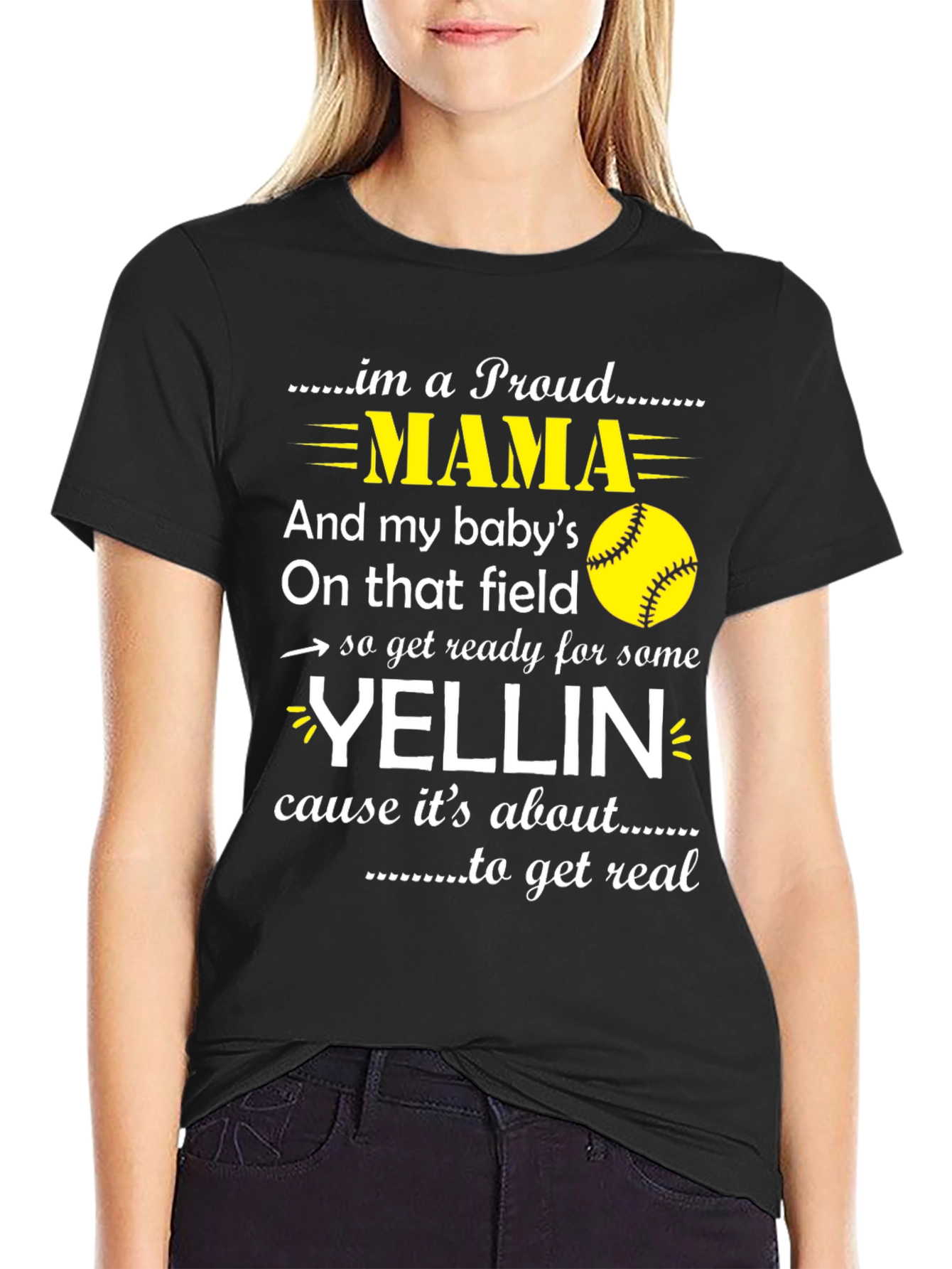 Proud Mama Softball Graphic Tee