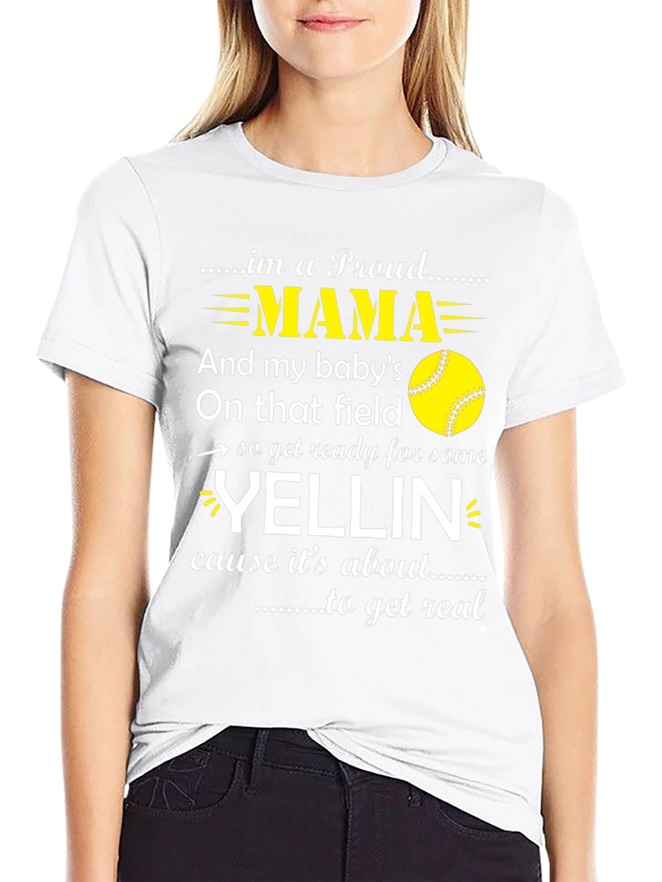 Proud Mama Softball Graphic Tee