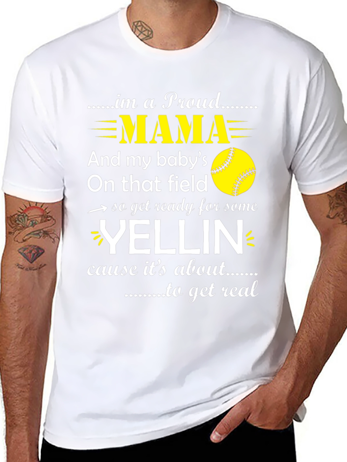 Proud Mama Softball Graphic Tee