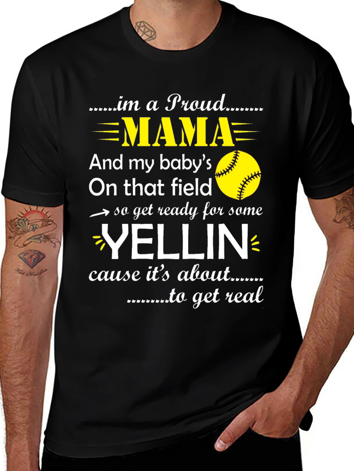 Proud Mama Softball Graphic Tee