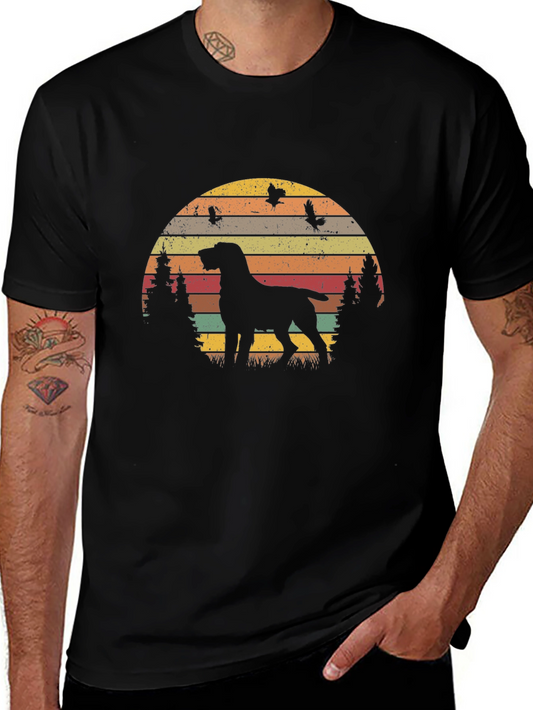 Retro Dog Silhouette T-Shirt - Vintage Style Design