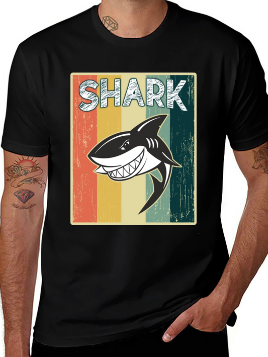 Vintage Shark Graphic T-Shirt - Retro Style