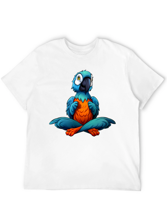 Yoga Parrot T-Shirt - Black Cotton Tee