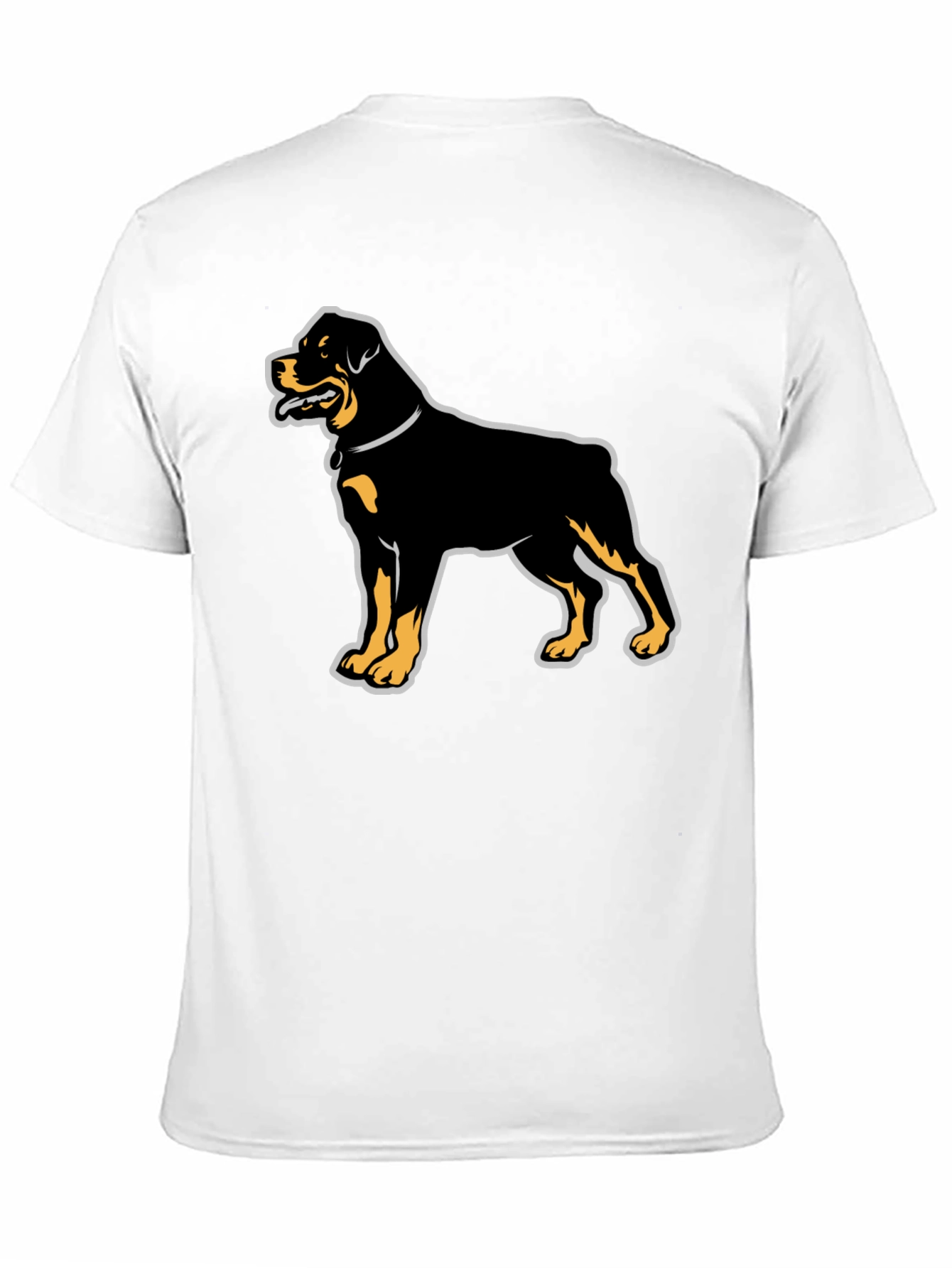 Rottweiler Graphic Tee - Black Cotton Casual T-Shirt