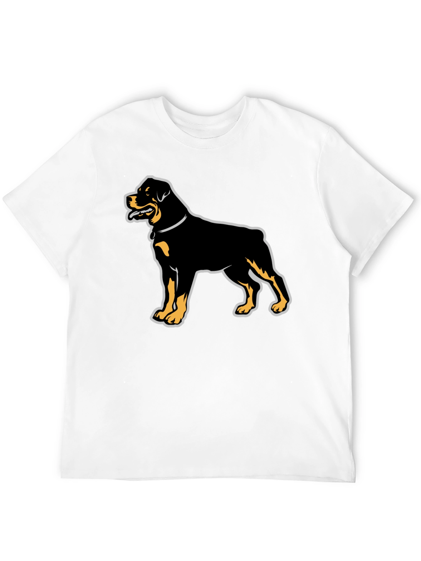 Rottweiler Graphic Tee - Black Cotton Casual T-Shirt