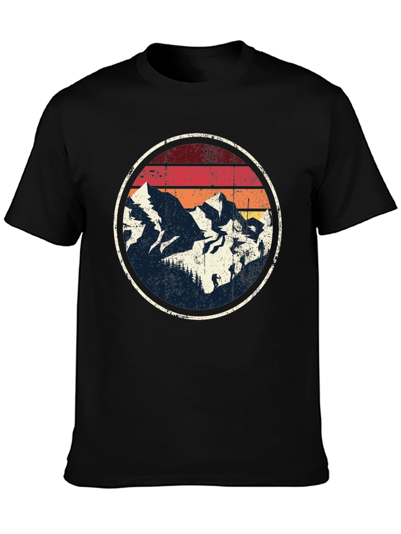 Retro Mountain Graphic Tee - Black