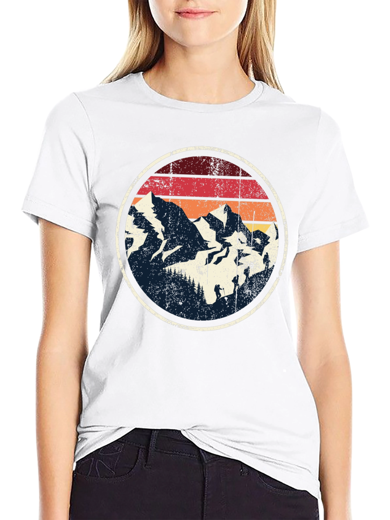 Retro Mountain Graphic Tee - Black