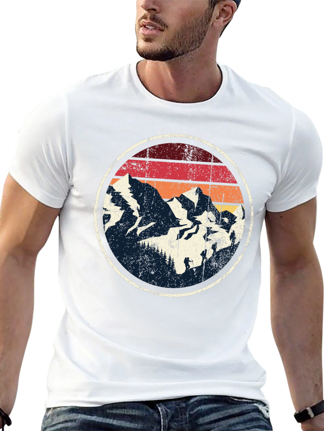 Retro Mountain Graphic Tee - Black