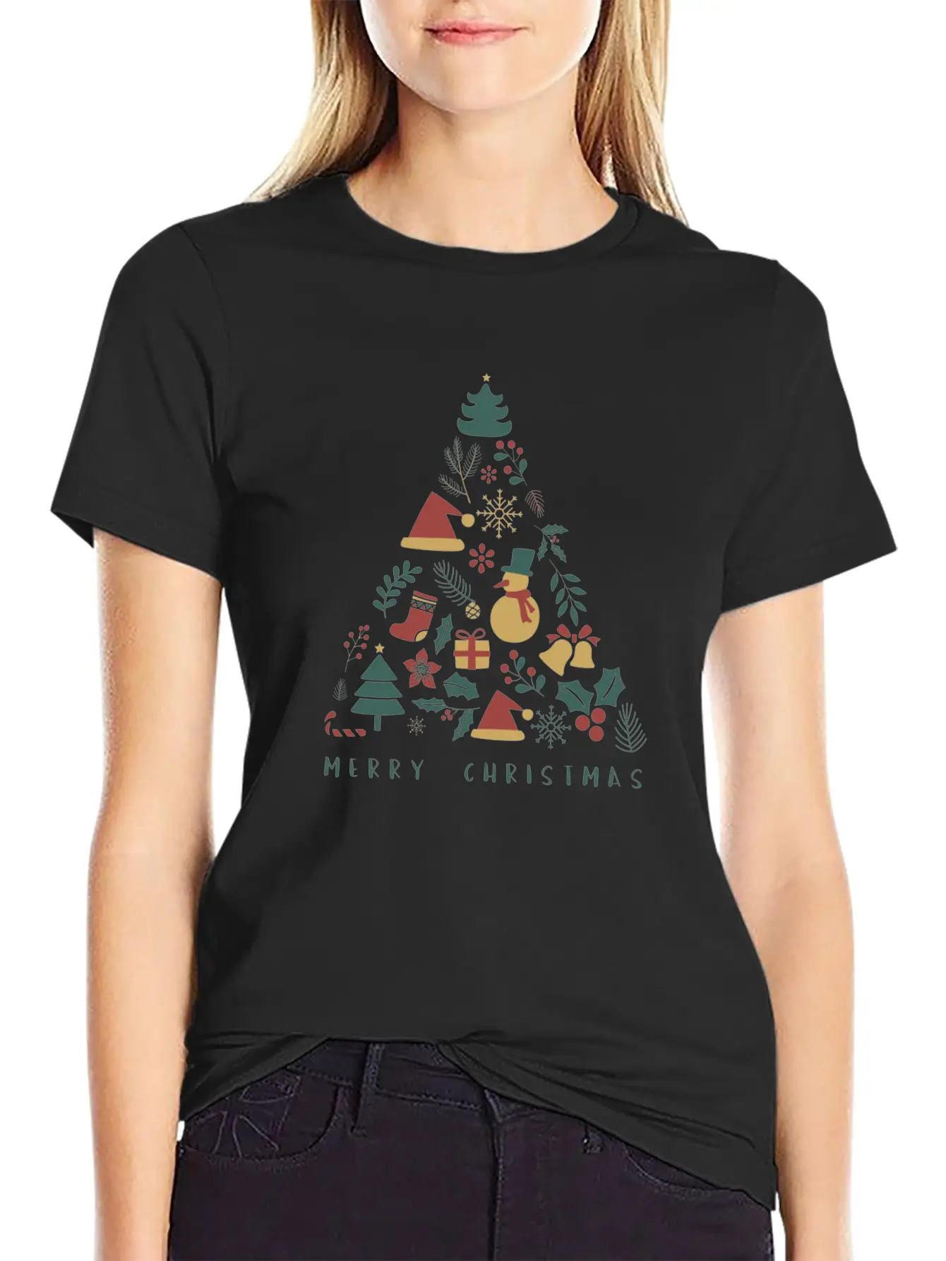 Xmas Tree Lightweight Cotton T-Shirt – Daily Comfort Graphic Shirt