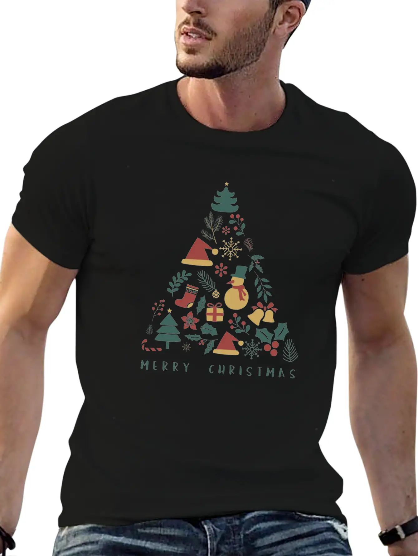 Xmas Tree Lightweight Cotton T-Shirt – Daily Comfort Graphic Shirt