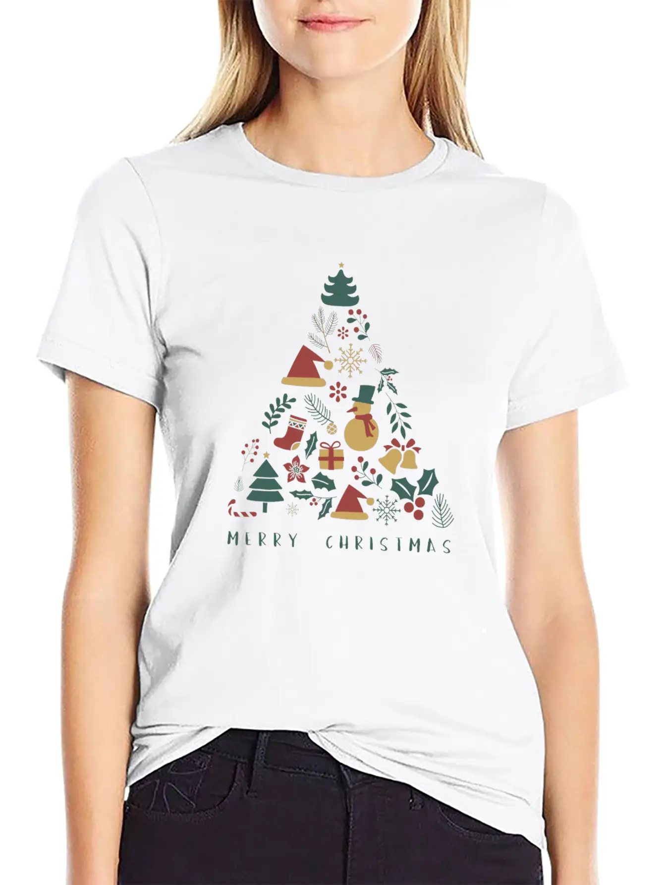Xmas Tree Lightweight Cotton T-Shirt – Daily Comfort Graphic Shirt