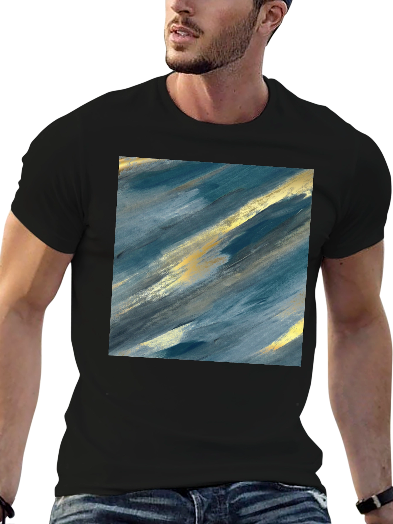 Abstract Art Tee - Modern Brushstroke Design