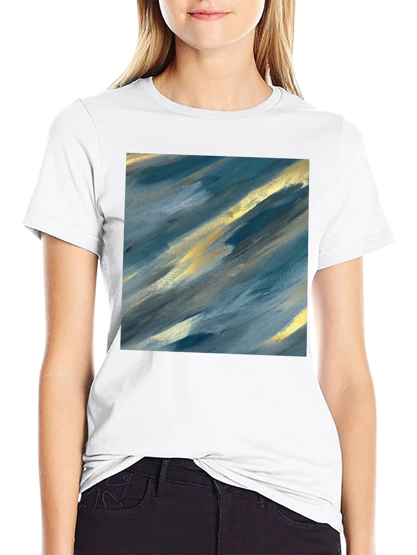 Abstract Art Tee - Modern Brushstroke Design