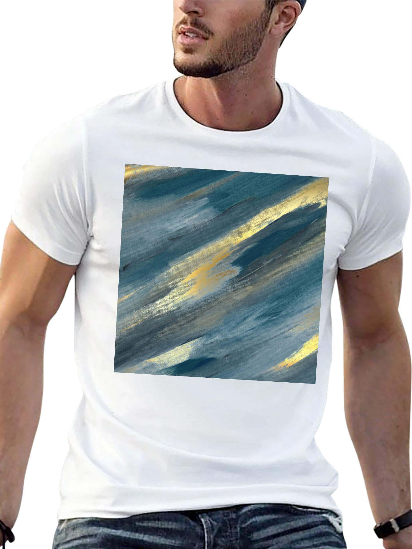 Abstract Art Tee - Modern Brushstroke Design