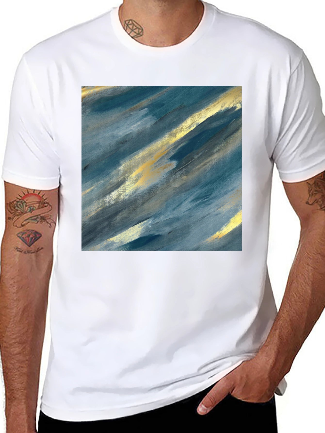 Abstract Art Tee - Modern Brushstroke Design