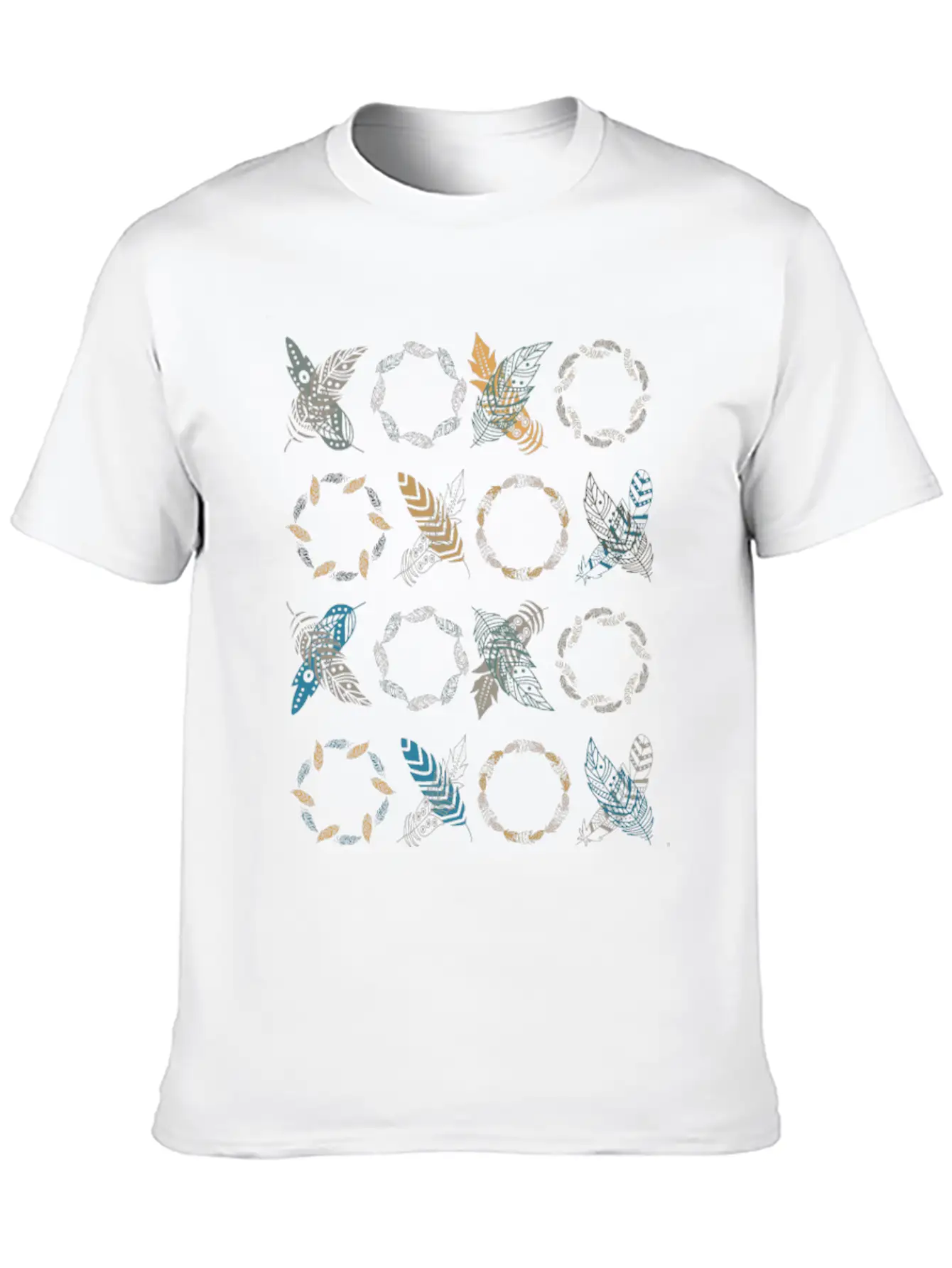 Xoxo Feathers Boho Decoration Lightweight Cotton T-Shirt – Daily Comfort Graphic Shirt