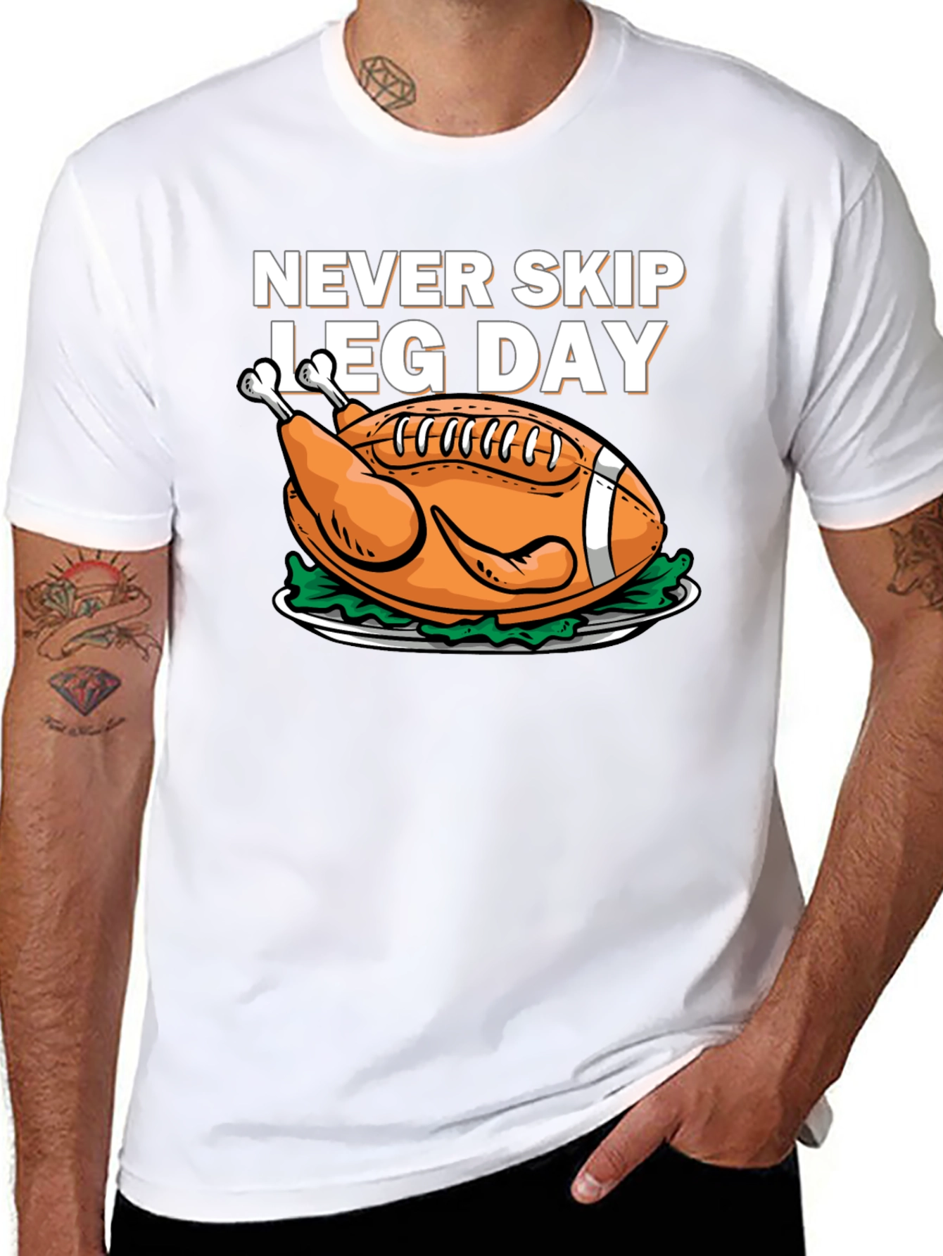 Never Skip Leg Day Football Turkey T-Shirt