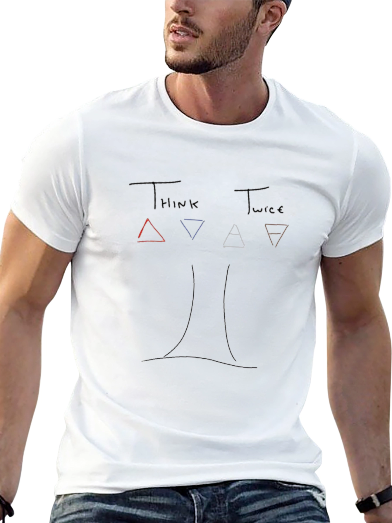Think Twice T-Shirt: Artistic Graphic Tee