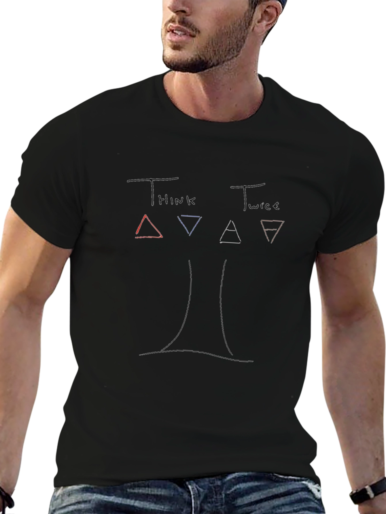 Think Twice T-Shirt: Artistic Graphic Tee