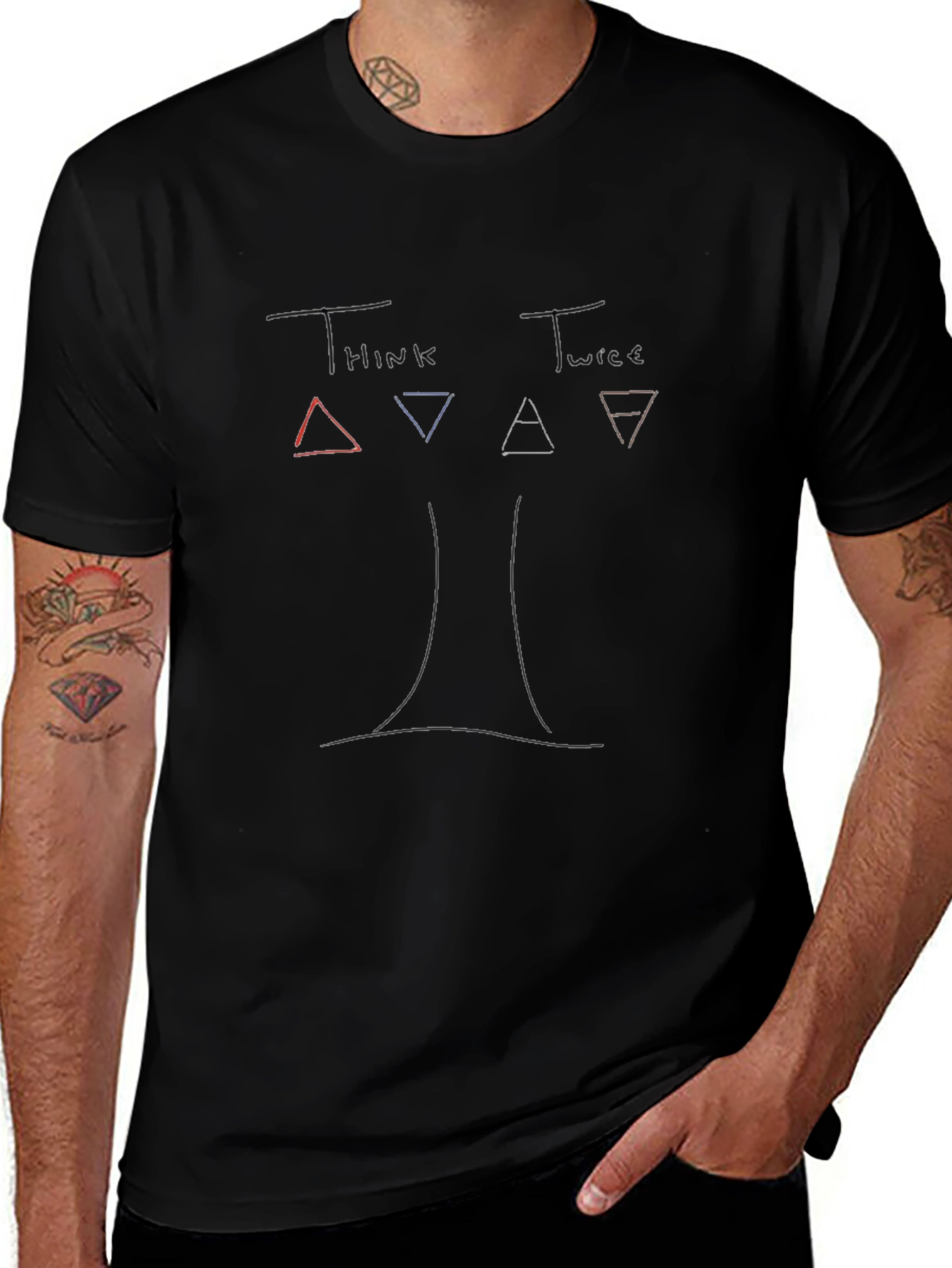 Think Twice T-Shirt: Artistic Graphic Tee