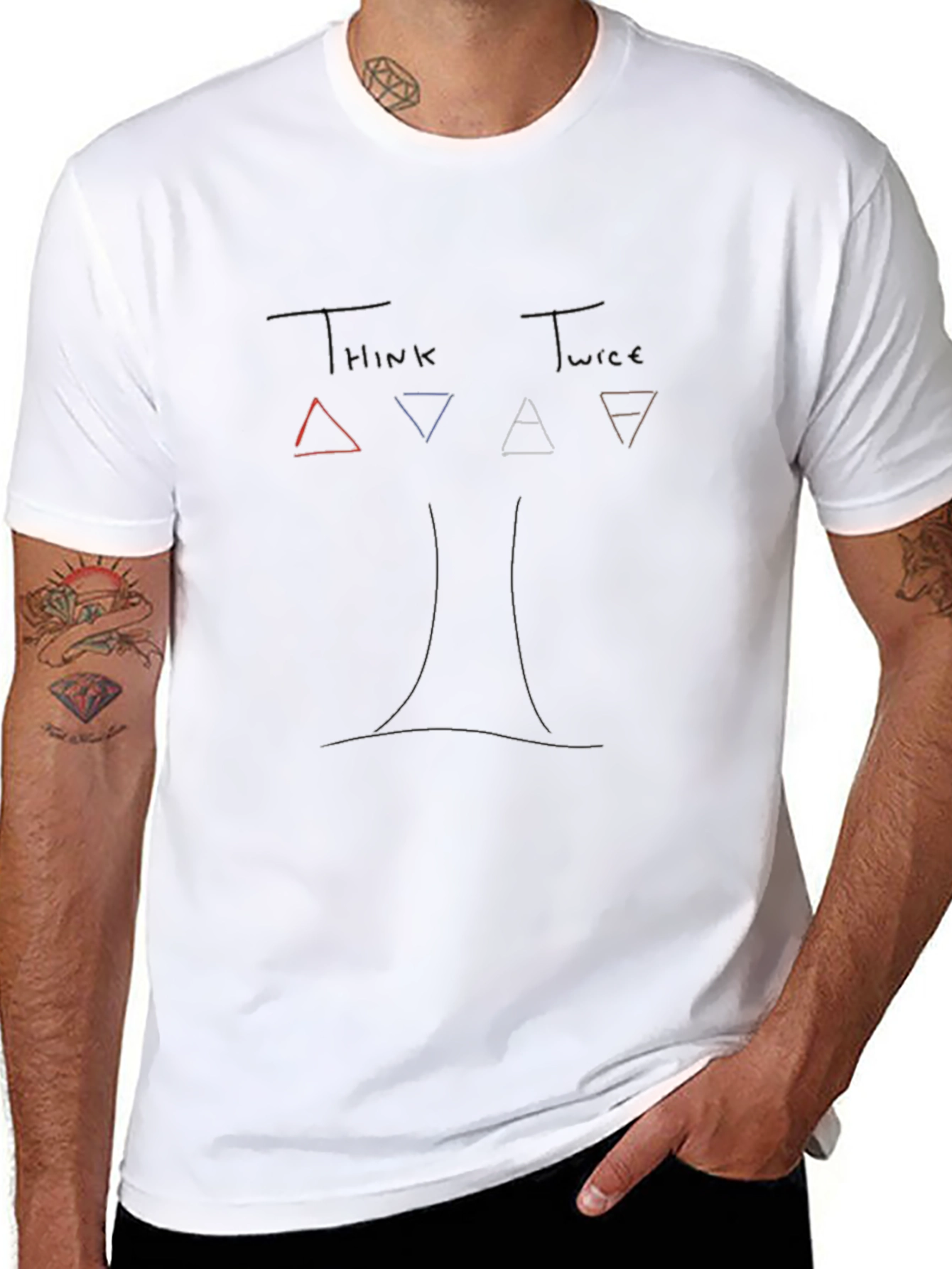 Think Twice T-Shirt: Artistic Graphic Tee