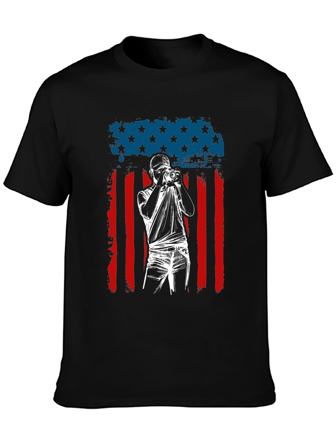 Photographer American Flag Graphic T-Shirt