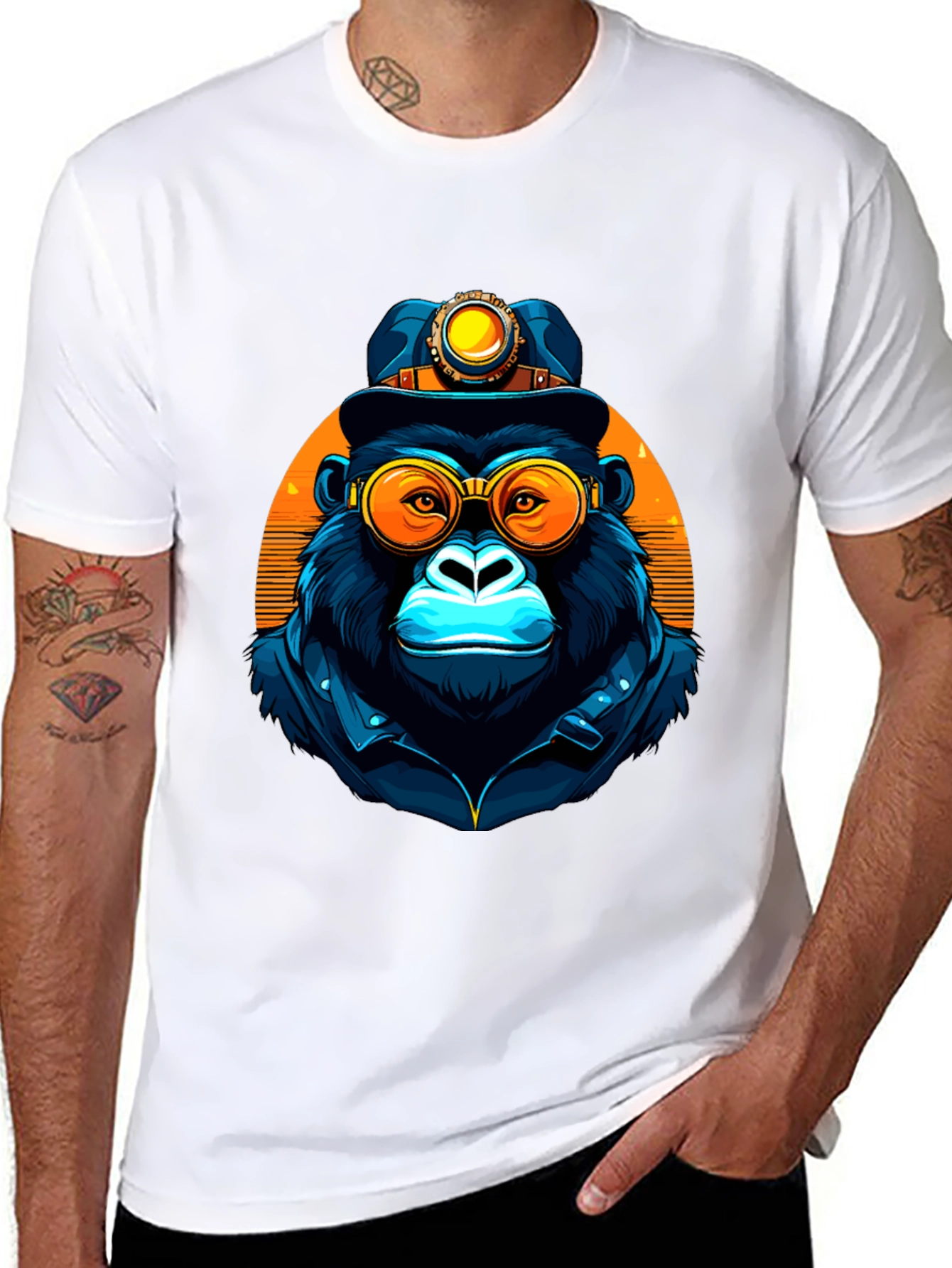 Steampunk Monkey T-Shirt - Cool Graphic Tee