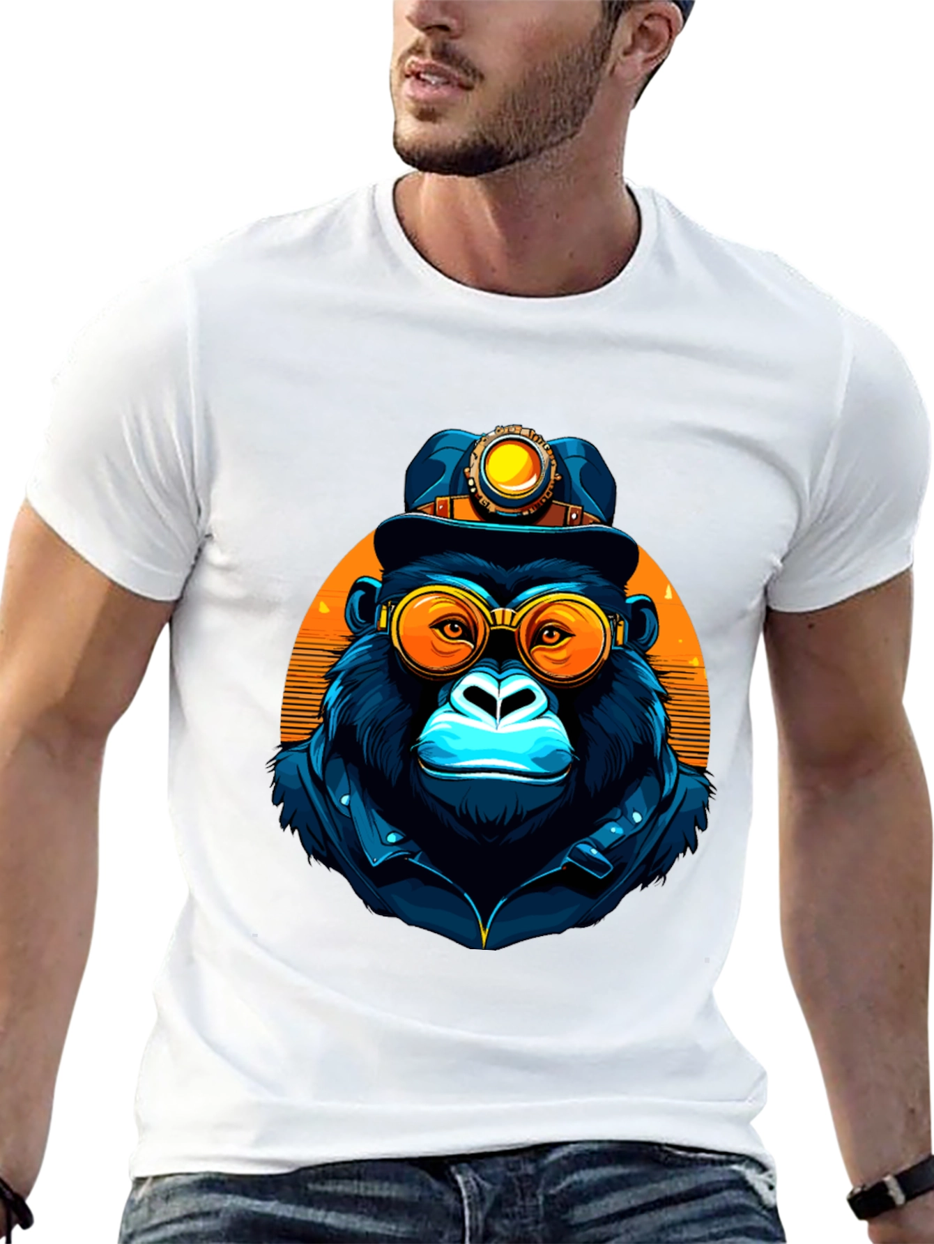 Steampunk Monkey T-Shirt - Cool Graphic Tee