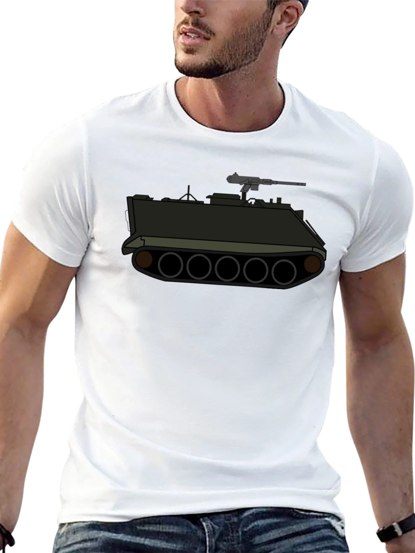 Tank Graphic Tee - Military Style