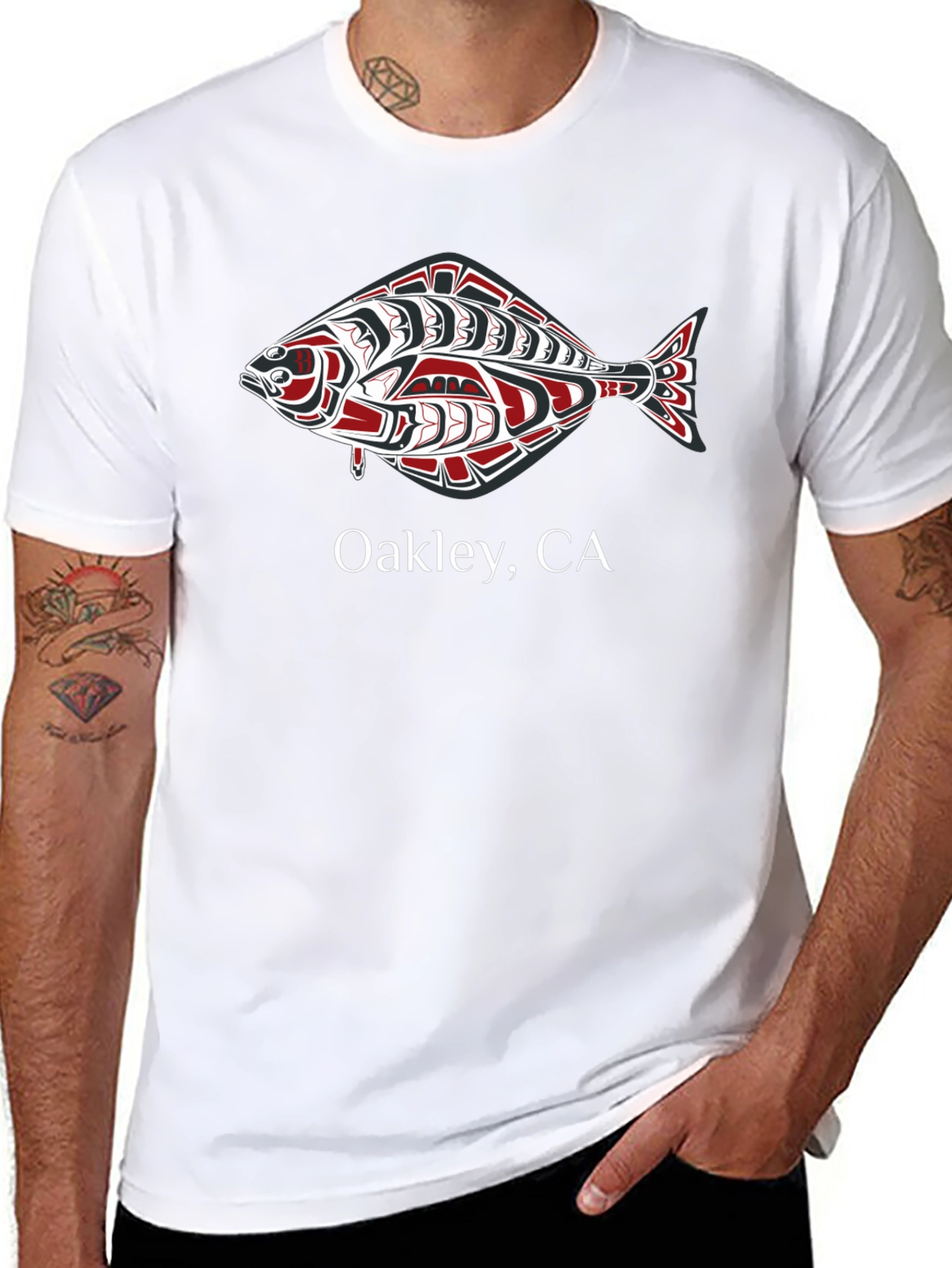 Oakley CA Tribal Fish Graphic Tee - Black