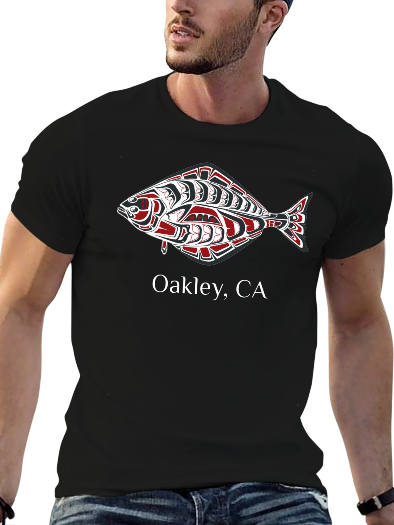 Oakley CA Tribal Fish Graphic Tee - Black