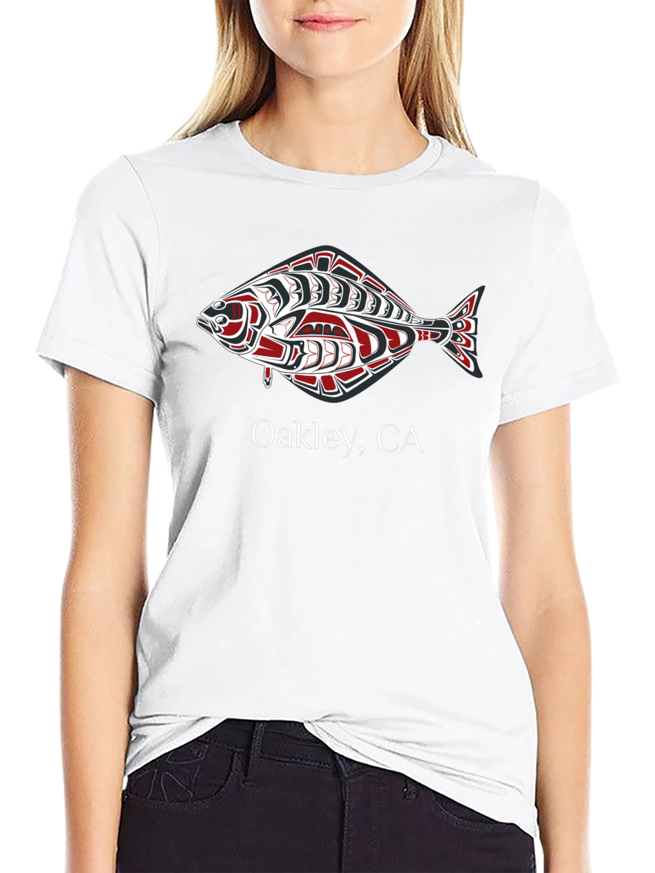 Oakley CA Tribal Fish Graphic Tee - Black