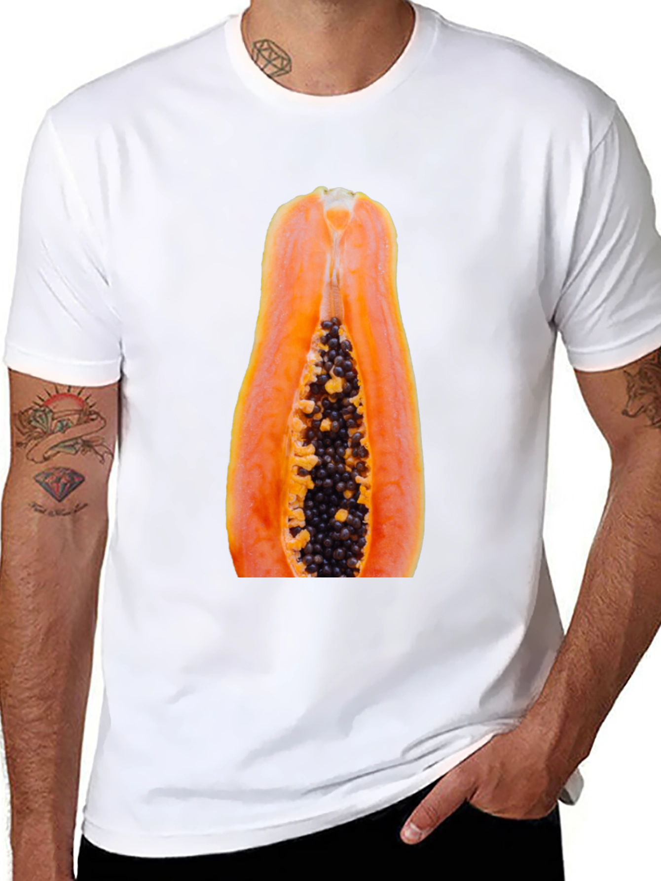 Papaya Graphic Tee - Funny Fruit T-Shirt