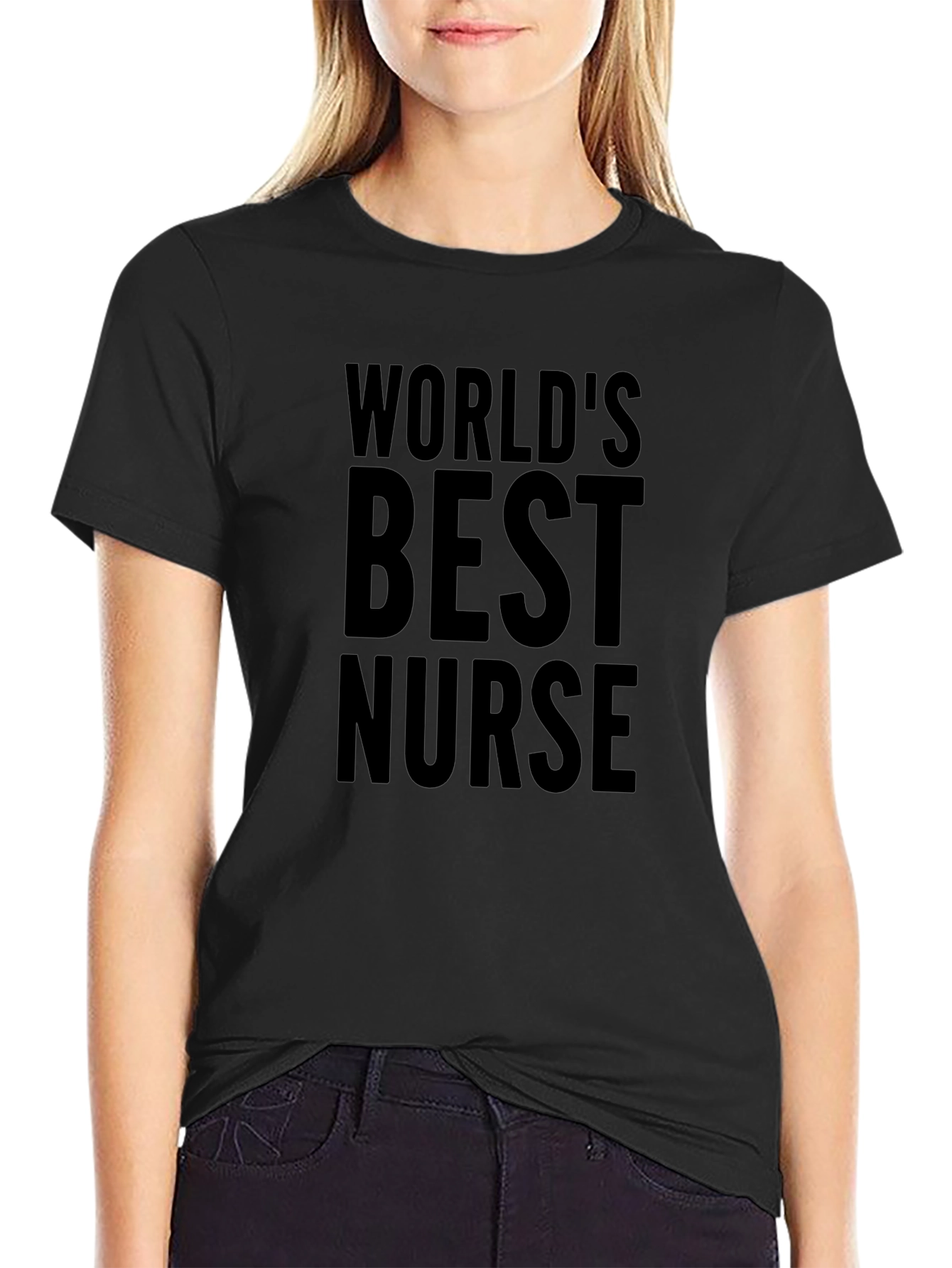 Worlds Best Nurse Graphic Tee - Black