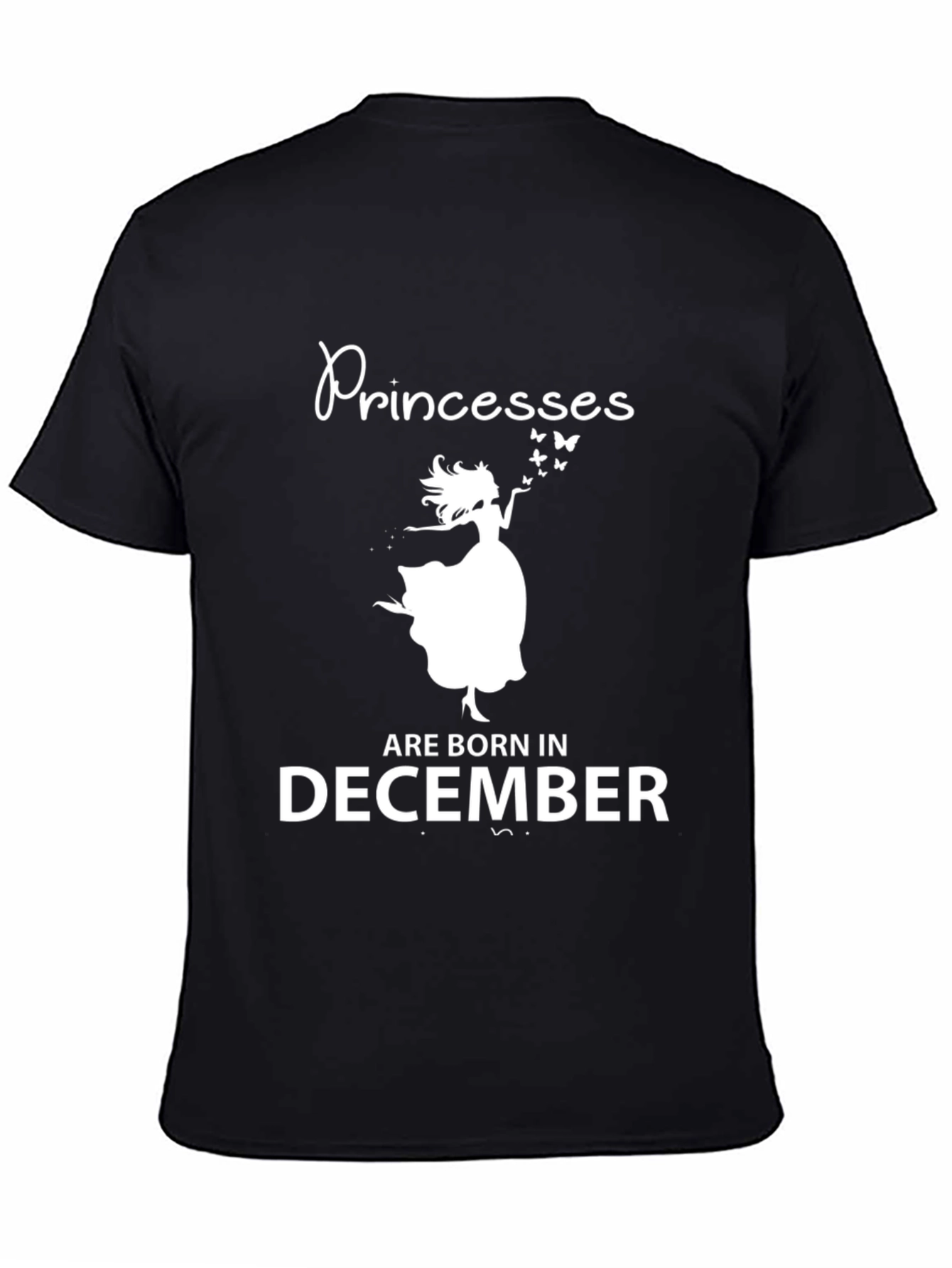 Princesses Born in December Black T-Shirt